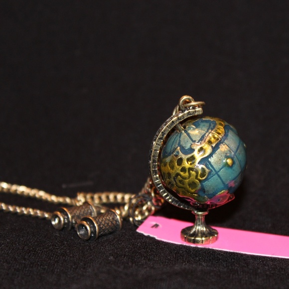 Betsey Johnson Enamel Globe & Telescope Necklace - Picture 7 of 8